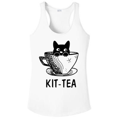 Kit Tea Funny Cat Lover Ladies PosiCharge Competitor Racerback Tank