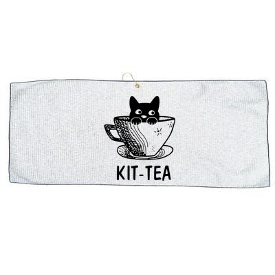 Kit Tea Funny Cat Lover Large Microfiber Waffle Golf Towel