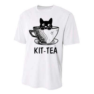 Kit Tea Funny Cat Lover Performance Sprint T-Shirt