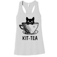 Kit Tea Funny Cat Lover Women's Racerback Tank