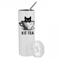 Kit Tea Funny Cat Lover Stainless Steel Tumbler