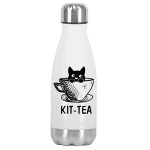 Kit Tea Funny Cat Lover Stainless Steel Insulated Water Bottle