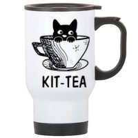 Kit Tea Funny Cat Lover Stainless Steel Travel Mug