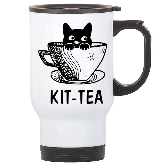 Kit Tea Funny Cat Lover Stainless Steel Travel Mug