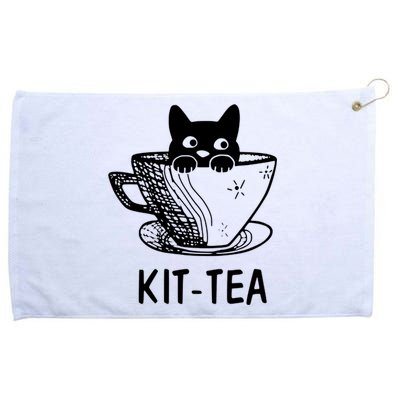 Kit Tea Funny Cat Lover Grommeted Golf Towel