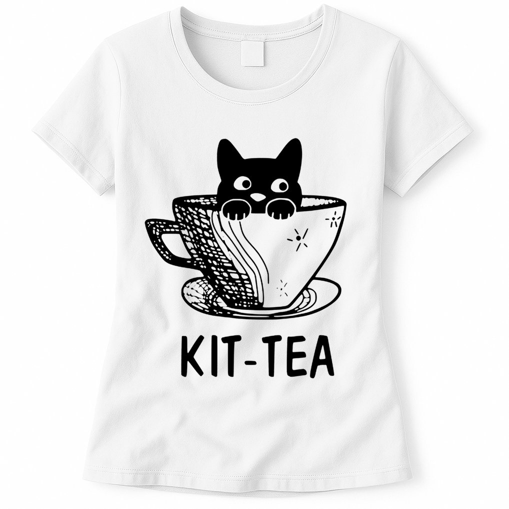 Kit Tea Funny Cat Lover Womens T-Shirt