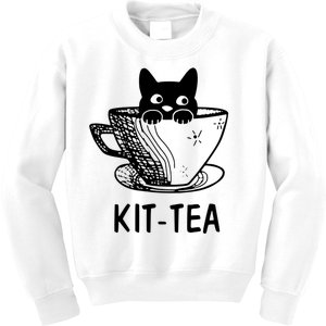 Kit Tea Funny Cat Lover Kids Sweatshirt