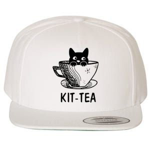 Kit Tea Funny Cat Lover Wool Snapback Cap