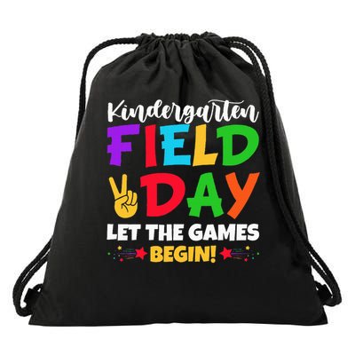 Kindergarten Teacher Field Day 2025 Let The Games Begin Drawstring Bag