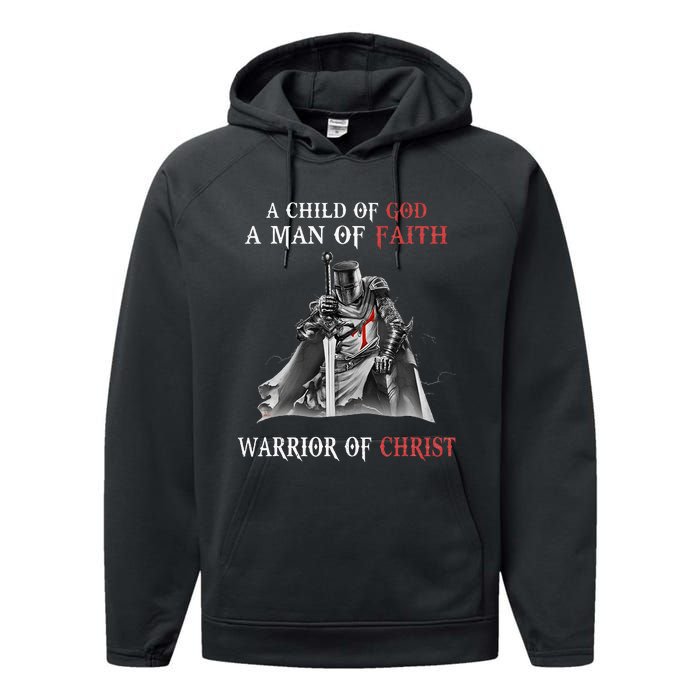 Knight Templar Faith Warrior Of Christ Performance Fleece Hoodie