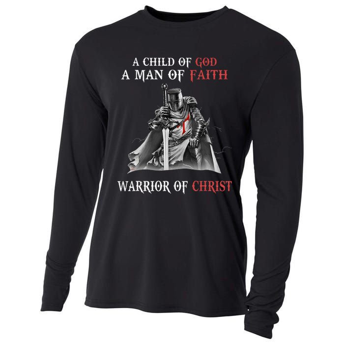 Knight Templar Faith Warrior Of Christ Cooling Performance Long Sleeve Crew