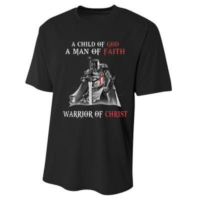 Knight Templar Faith Warrior Of Christ Performance Sprint T-Shirt