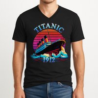 TITANIC 1912 HISTORY COMMEMORATIVE V-Neck T-Shirt