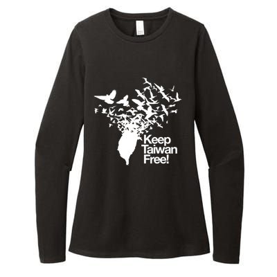 Keep Taiwan Free With Peace Birds Flying Out Gift Womens CVC Long Sleeve Shirt