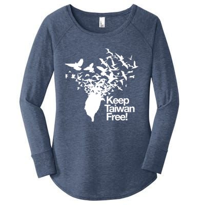 Keep Taiwan Free With Peace Birds Flying Out Gift Women's Perfect Tri Tunic Long Sleeve Shirt