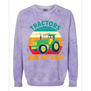 Kids Tractor Funny Boy Tractors Are My Jam Colorblast Crewneck Sweatshirt