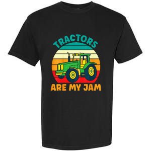 Kids Tractor Funny Boy Tractors Are My Jam Garment-Dyed Heavyweight T-Shirt