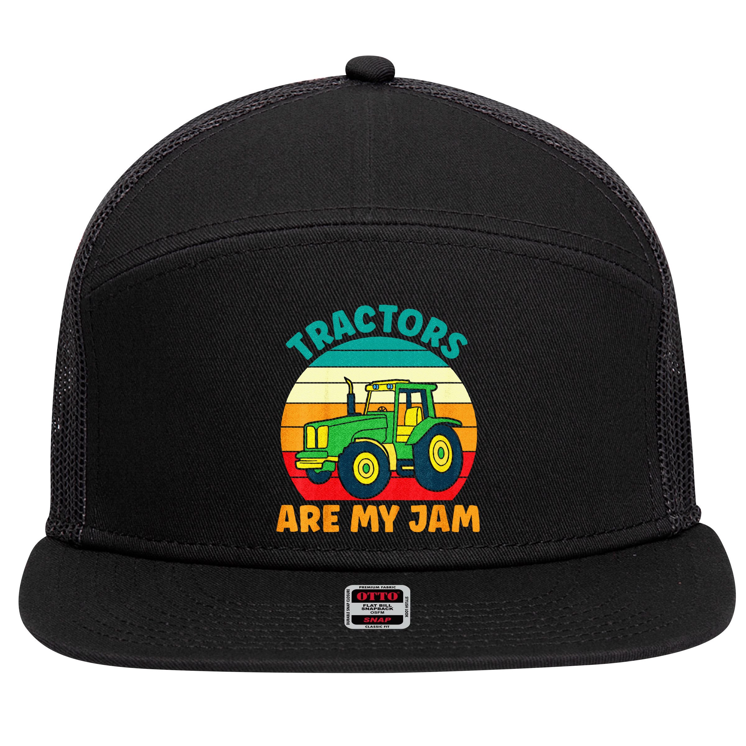 Kids Tractor Funny Boy Tractors Are My Jam 7 Panel Mesh Trucker Snapback Hat