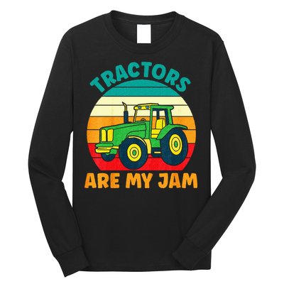 Kids Tractor Funny Boy Tractors Are My Jam Long Sleeve Shirt