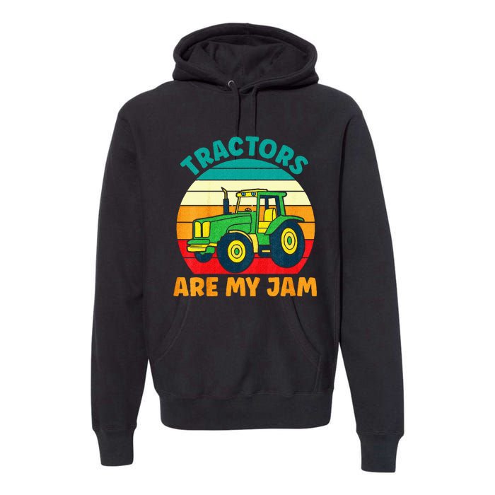 Kids Tractor Funny Boy Tractors Are My Jam Premium Hoodie