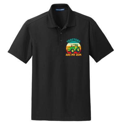 Kids Tractor Funny Boy Tractors Are My Jam Dry Zone Grid Polo