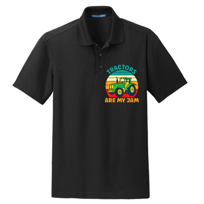 Kids Tractor Funny Boy Tractors Are My Jam Dry Zone Grid Polo