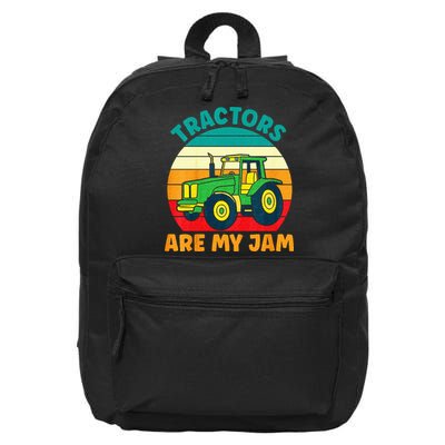 Kids Tractor Funny Boy Tractors Are My Jam 16 in Basic Backpack