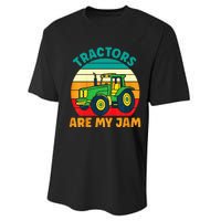 Kids Tractor Funny Boy Tractors Are My Jam Performance Sprint T-Shirt