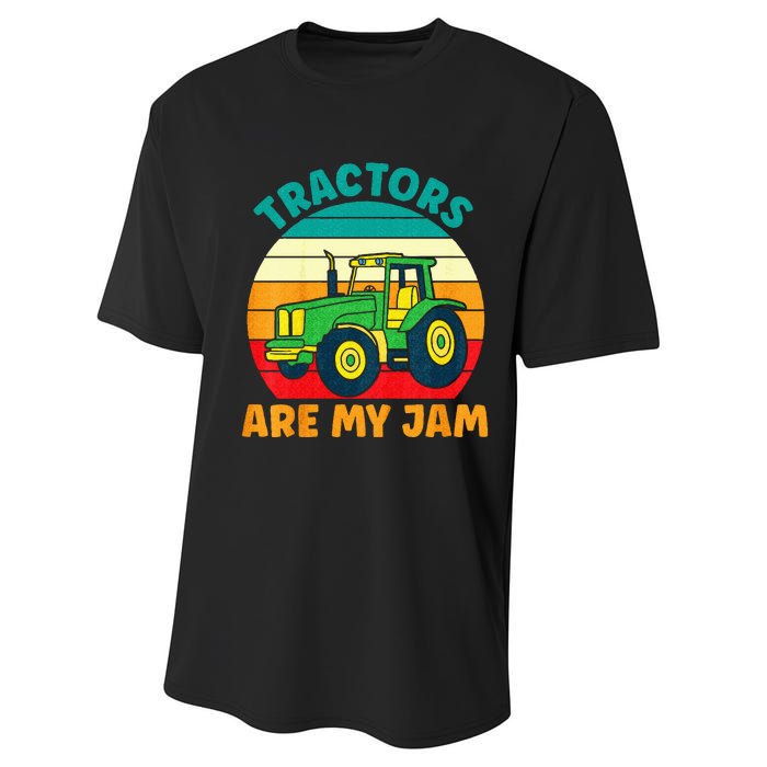 Kids Tractor Funny Boy Tractors Are My Jam Performance Sprint T-Shirt