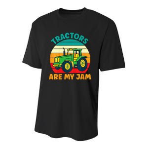 Kids Tractor Funny Boy Tractors Are My Jam Youth Performance Sprint T-Shirt