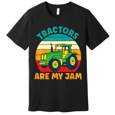 Kids Tractor Funny Boy Tractors Are My Jam Premium T-Shirt