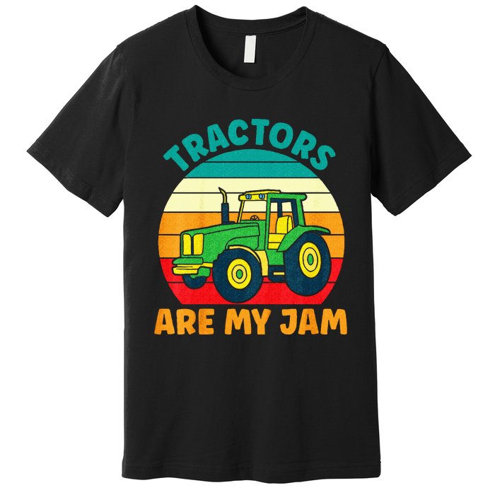 Kids Tractor Funny Boy Tractors Are My Jam Premium T-Shirt