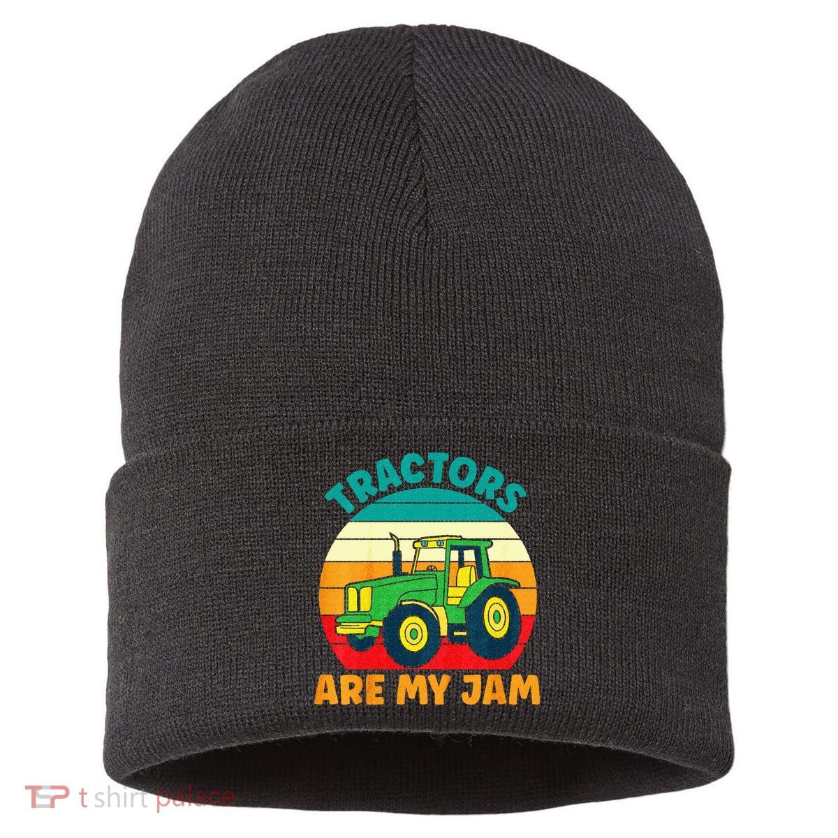 Kids Tractor Funny Boy Tractors Are My Jam Sustainable Knit Beanie