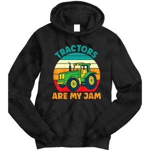 Kids Tractor Funny Boy Tractors Are My Jam Tie Dye Hoodie