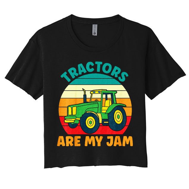 Kids Tractor Funny Boy Tractors Are My Jam Crop Top