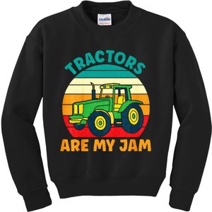 Kids Tractor Funny Boy Tractors Are My Jam Kids Sweatshirt