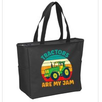 Kids Tractor Funny Boy Tractors Are My Jam Zip Tote Bag