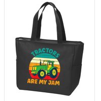 Kids Tractor Funny Boy Tractors Are My Jam Zip Tote Bag