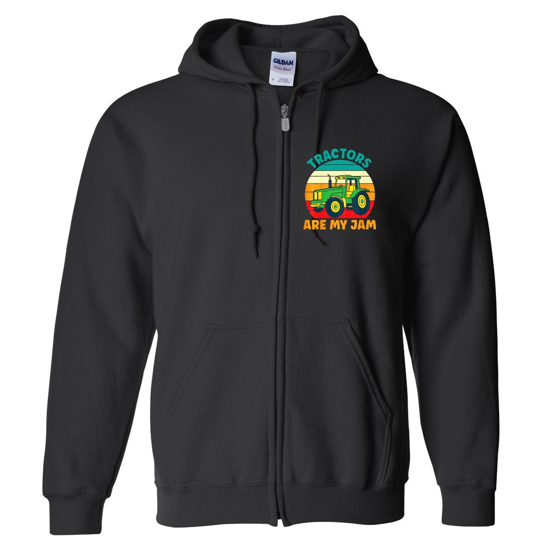 Kids Tractor Funny Boy Tractors Are My Jam Full Zip Hoodie