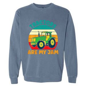 Kids Tractor Funny Boy Tractors Are My Jam Garment-Dyed Sweatshirt