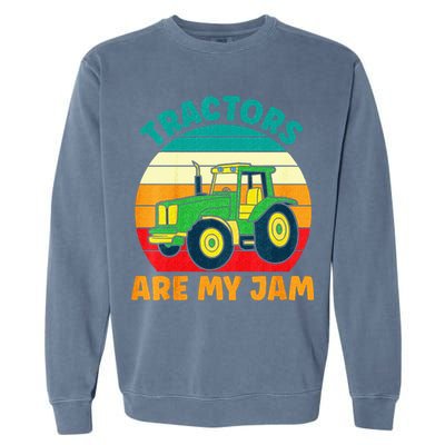 Kids Tractor Funny Boy Tractors Are My Jam Garment-Dyed Sweatshirt