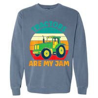 Kids Tractor Funny Boy Tractors Are My Jam Garment-Dyed Sweatshirt