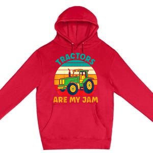 Kids Tractor Funny Boy Tractors Are My Jam Premium Pullover Hoodie