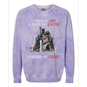 Knight Templar Faith A Warrior Of Christ Colorblast Crewneck Sweatshirt