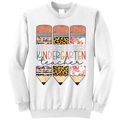 Kindergarten Teacher Funny Leopard Pencil Back To School Sweatshirt