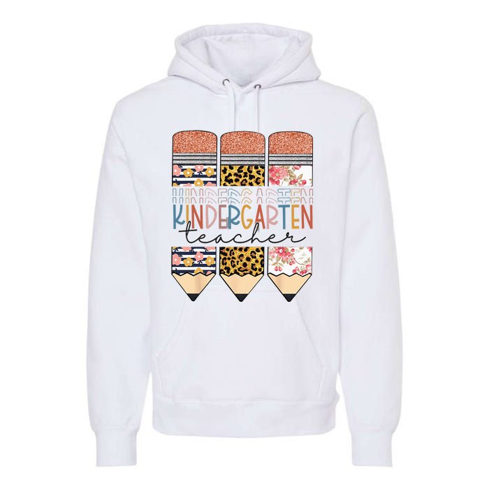 Kindergarten Teacher Funny Leopard Pencil Back To School Premium Hoodie