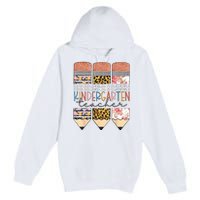 Kindergarten Teacher Funny Leopard Pencil Back To School Premium Pullover Hoodie