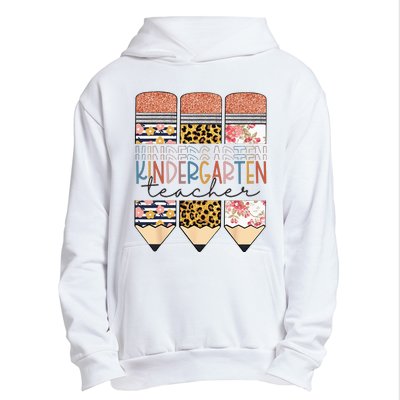 Kindergarten Teacher Funny Leopard Pencil Back To School Urban Pullover Hoodie