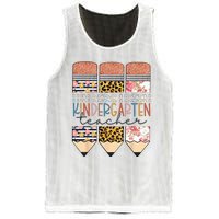 Kindergarten Teacher Funny Leopard Pencil Back To School Mesh Reversible Basketball Jersey Tank