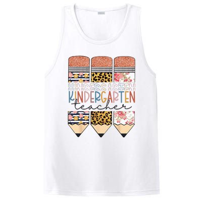 Kindergarten Teacher Funny Leopard Pencil Back To School PosiCharge Competitor Tank